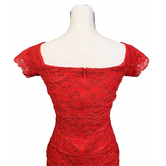 Betsy & Adam Square Neck Lace Overlay Sheath Dress - Picture 8 of 10
